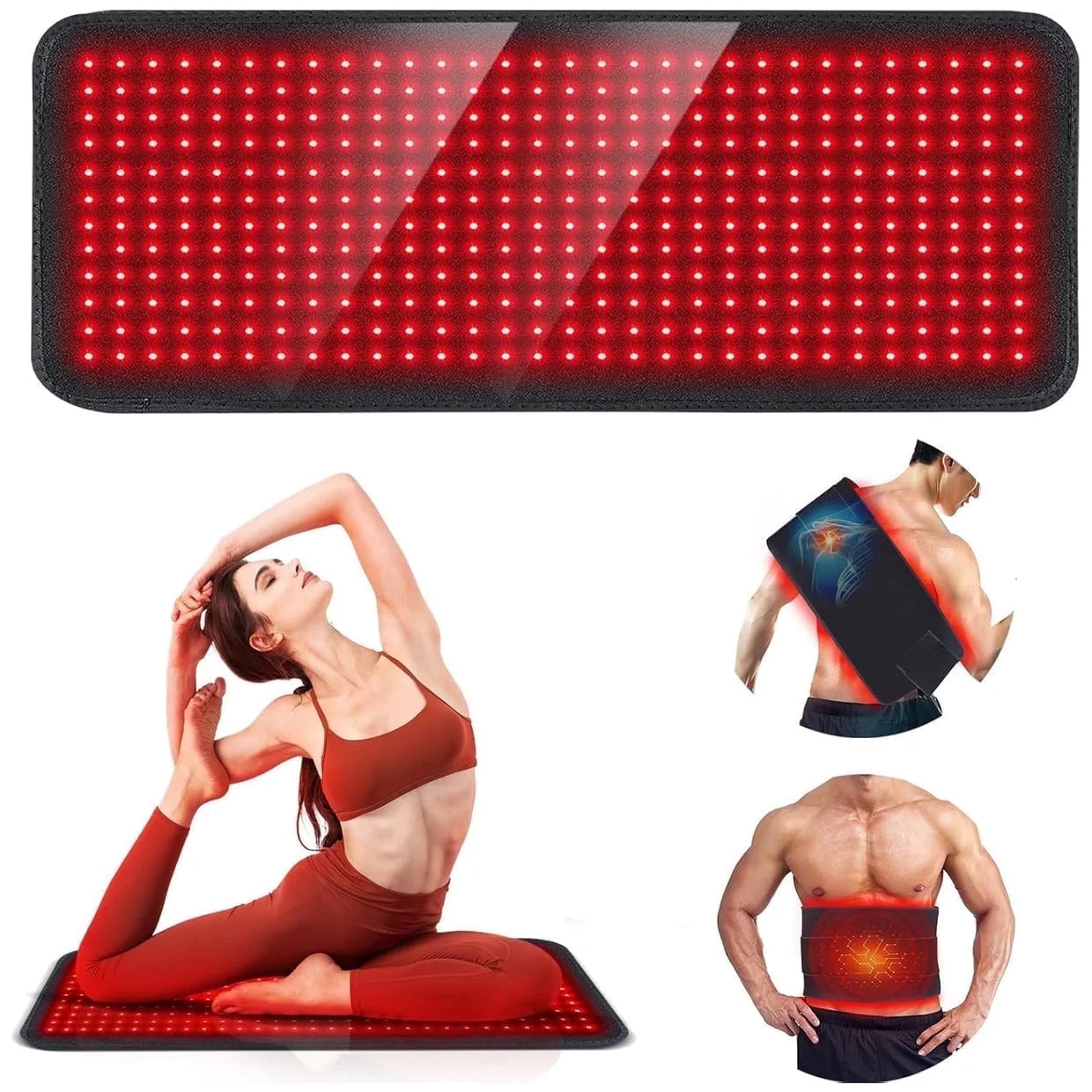 Red Light Therapy Pad Infrared LED Full Body Mat – Full-Body Wellness Pad for Home, Spa & Yoga, Photon Light Therapy Mat（U.S. Standard Plug）