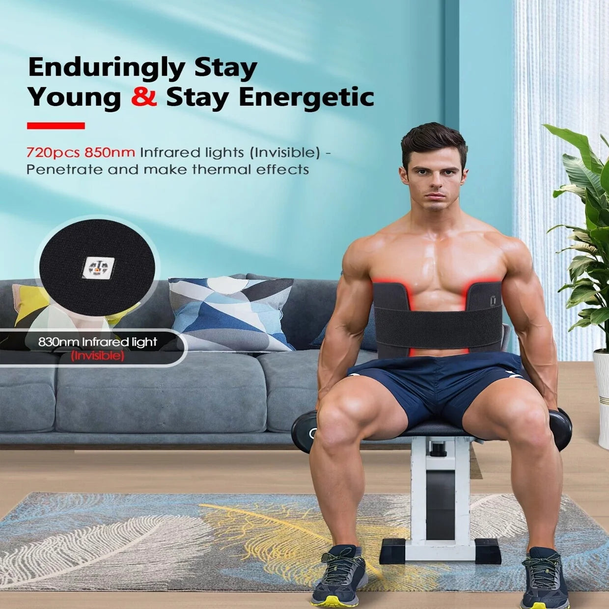 Red Light Therapy Pad Infrared LED Full Body Mat – Full-Body Wellness Pad for Home, Spa & Yoga, Photon Light Therapy Mat（U.S. Standard Plug）